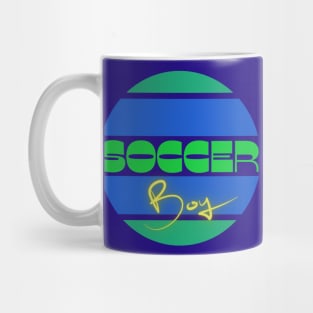 Soccer boy green blue sports design Mug